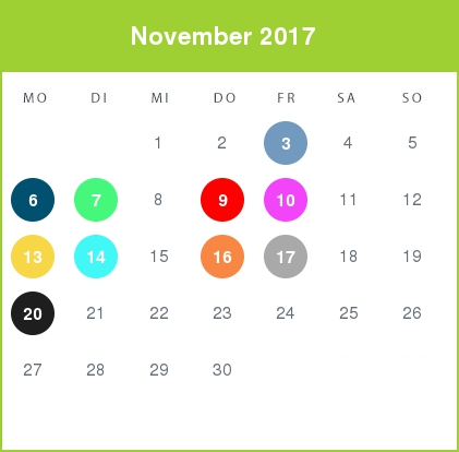 Kindergeld-Auszahlungstermine für November 2017