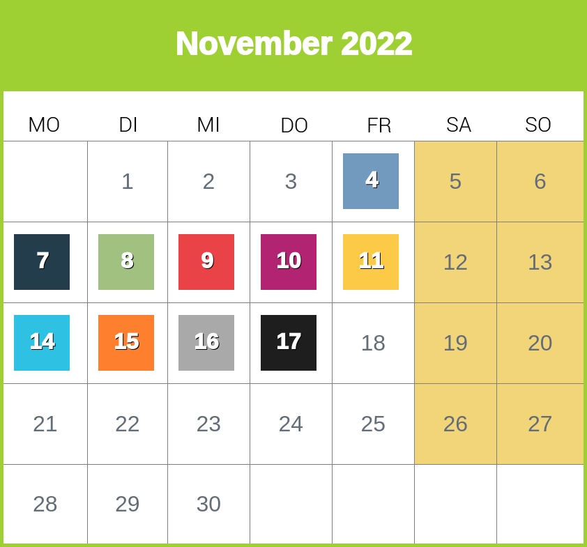 Kindergeld-Auszahlungstermine für November 2022