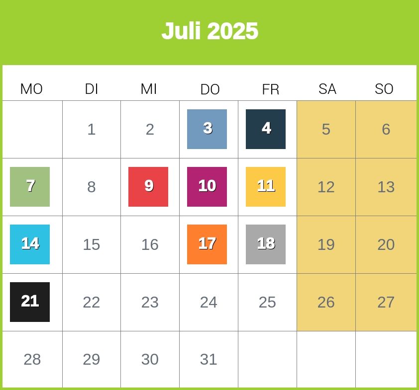 Kindergeld-Auszahlungstermine für Juli 2025