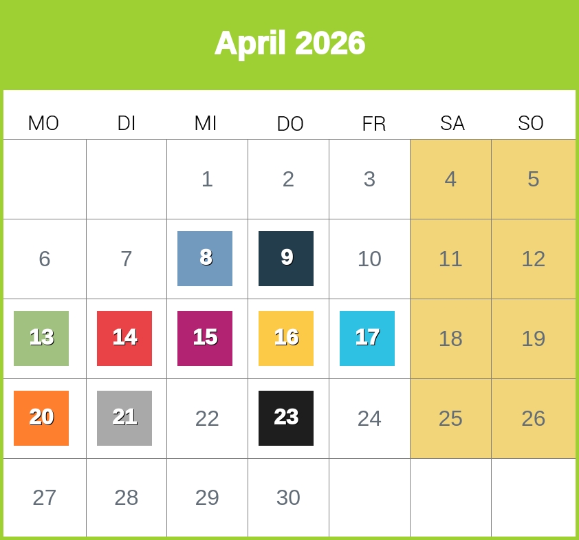 Kindergeld-Auszahlungstermine für April 2026