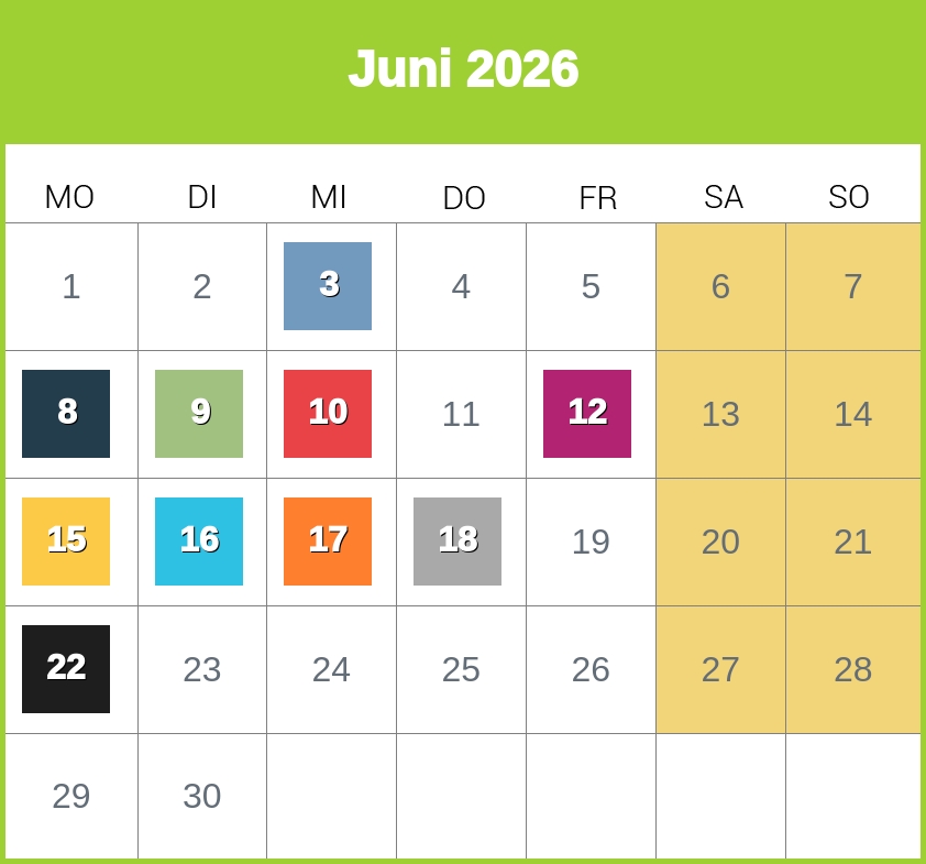 Kindergeld-Auszahlungstermine für Juni 2026