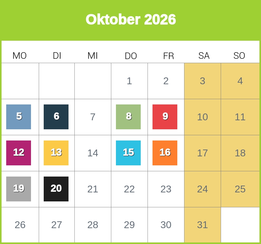 Kindergeld-Auszahlungstermine für Oktober 2026